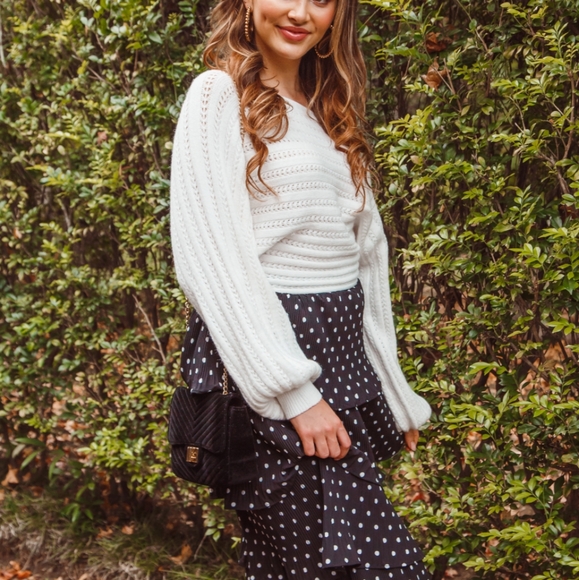 New BOHO Hollow Lantern sleeve Slouchy Sweater - Picture 5 of 8